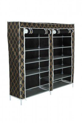 PAffy Shoe 12 Shelf Cloth Cabinet, Shoe Rack Organiser, Diamond Print (20 Year Warranty *Made in India)