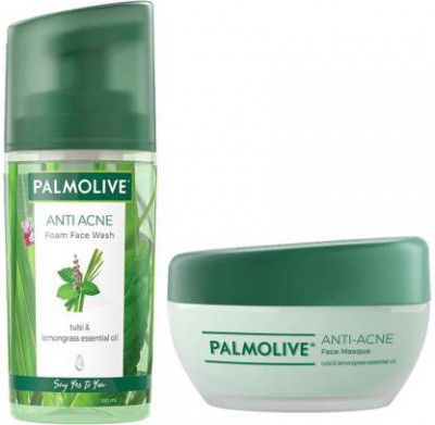 PALMOLIVE Anti-Acne Face Care Combo - Foam Face Wash (100ml) and Face Masque (100ml)