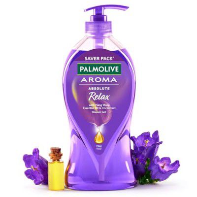 Palmolive Iris Flower & Ylang Ylang Essential Oil Aroma Absolute Relax Body Wash I Moisturizing | Soft & Youthful skin I No paraben & silicone, pH balanced, Body Wash 750ml