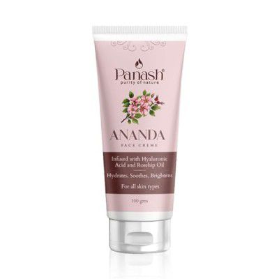 Panash Ananda Face Cream with Hyaluronic Acid & Rosehip Oil for Hydration, Soothes & Brighting Skin | Suitable for All Skin Type for Men & Women| 100g