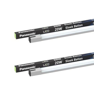 Panasonic 20W Sleek PC LED Batten, Energy Efficient Batten for Home, 6500K Cool Day Light Batten