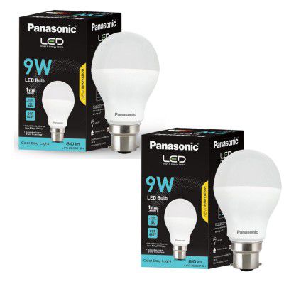 Panasonic 9 Watt LED Bulb, 6500K Cool Day Bulb (Pack of 2)