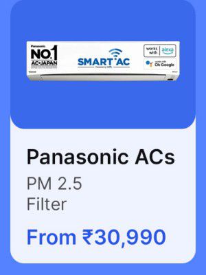 Panasonic ACs from Rs. 30990 in Flipkart Big Billion Days Sale.