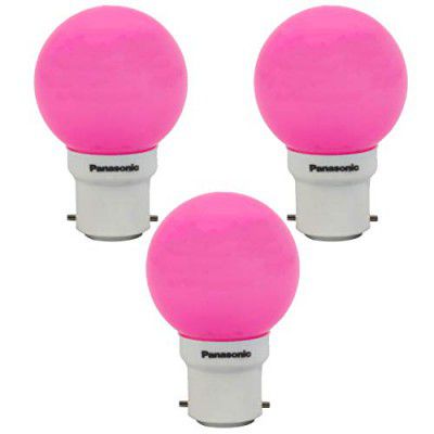 Panasonic B22 LED Pink Night Light Bulb (0.5 W, 92853PN-pk3) - Pack of 3