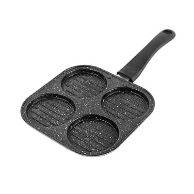 PANCA Non Stick Grill Pan Mini Pan Uttapam Tawa Aluminum Multi Snack Maker 4 Cavity, Pancake Maker (Black)