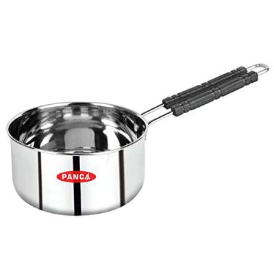 PANCA Stainless Steel Sauce Pan, Tea Pan, Milk Pan Heavy Guage 1.5 Litre (Induction and Gas Stove Friendly), Silver