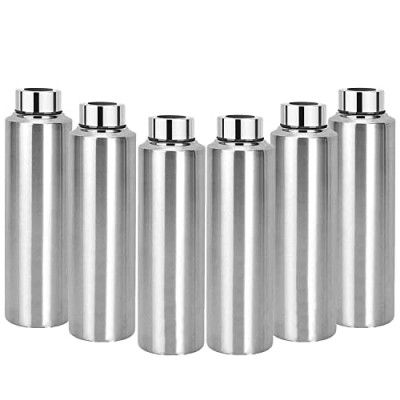 PANCA Stainless Steel Water Bottles Set of 6 Steel Bottles for Fridge, Water Bottle Steel 1 Litre, Water Bottle for Home/Office/Gym, Silver Color - Pack of 6