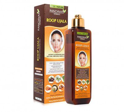 Panchvati Herbals Roop Ujala Instant Illuminating Pack for Instant Shine and Glow Improves Skin Texture & Reduces Blemishes - 200 ml