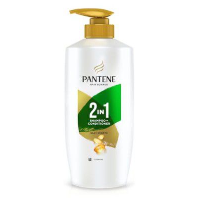 Pantene Advanced Hairfall Solution, 2in1 Silky Smooth Care Shampoo + Conditioner, Pack of 1, 650ML, Green