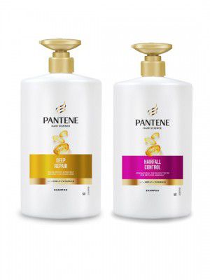 Pantene Hair Science Set of Hairfall Control Shampoo & Deep Repair Shampoo - 1 Ltr Each