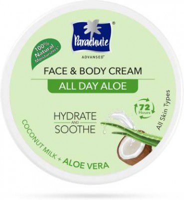 Parachute Advansed All Day Aloe Face and Body Cream, 100% Natural  (280 ml)