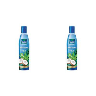 Parachute Advansed Aloe Vera Enriched Coconut Hair Oil Gold | 5X Aloe Vera With Coconut Oil| Makes Hair Sooperr Soft | 400ml (Pack of 2)