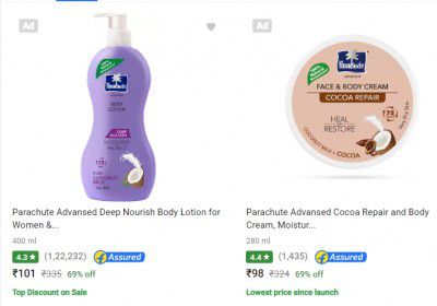 Parachute Advansed Body Skin Care Product Upto 70% Off