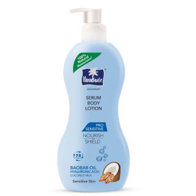 Parachute Advansed Body Lotion for Women, Pro Sensitive Serum,.Coconut Milk,Hyaluronic Acid, 100% Natural Sensitive Skin 400ml