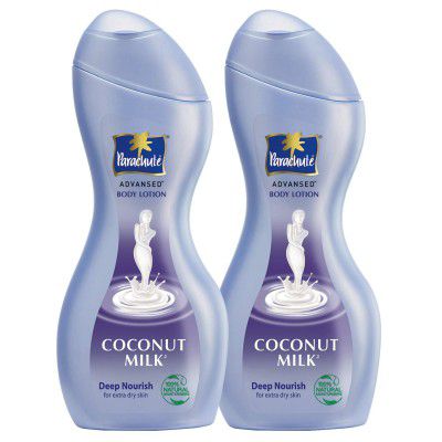 Parachute Advansed Deep Nourish Body Lotion for Women & Men, Dry Skin, 250ml (Pack of 2) | Pure Coconut Milk, 100% Natural, 72h Moisturisation