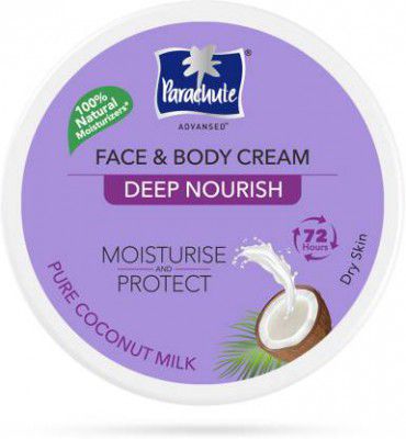 Parachute Advansed Deep Nourish Face and Body Cream, Moisturiser for face and body, 100% Natural  (280 ml)