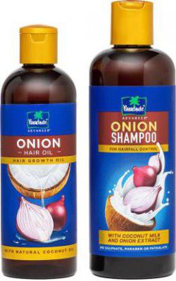 Parachute Advansed Onion Hair Oil for Hair Growth, 200ml & Hair Shampoo for Hair Fall Control, 275ml