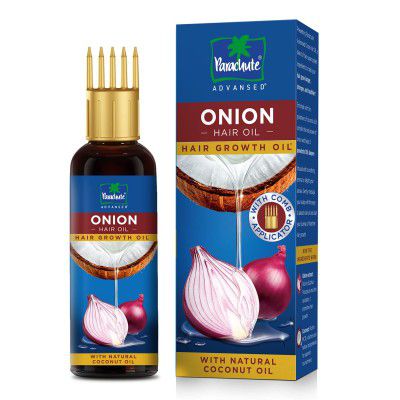 Parachute Advansed Onion Hair Oil with Comb Applicator - For Hair Growth and Hair Fall Control - With Natural Coconut Oil & Vitamin E - 200ml