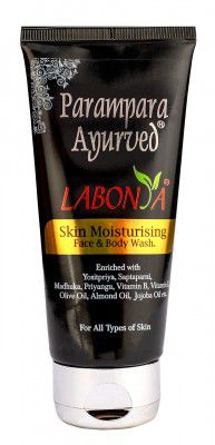 Parampara Ayurved Labonya Moisturising Face and Body Wash | With Multi-vitamins and Multi-essential Oils | 75 ml