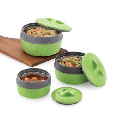 Paras Homeware Hot Chef Casserole |Green - Set of 3 | 600ml, 1100ml 1800ml