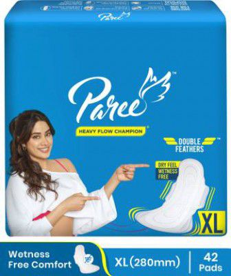 Paree Dry Feel XL Sanitary Pads for Women with Leakage Protection & Quick Absorbption Sanitary Pad (Pack of 42)