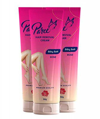 Paree Hair Removal Cream for Women | Enriched Natural Rose Extract & Shea Butter | Pack of 3(50g)