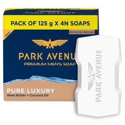 Park Avenue Premium Men’s Soaps for Bath – Pure Luxury | 125g (Pack of 4)