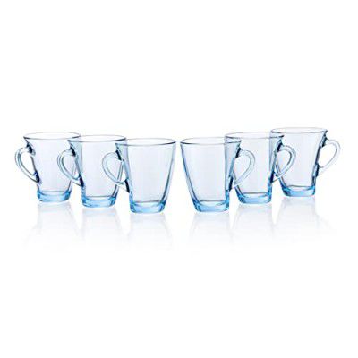 Pasabahce Penguen Mug, Blue Transparent 170 ml in Set of 6 Pcs