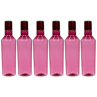 PEARLPET Nile BPA-free Plastic Water Bottle Set of 6 Pcs, Each 1000ml, Wine