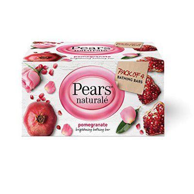 Pears Natural Pomegranate Brightening Bathing Soap Bar, 125 g (Pack of 4)