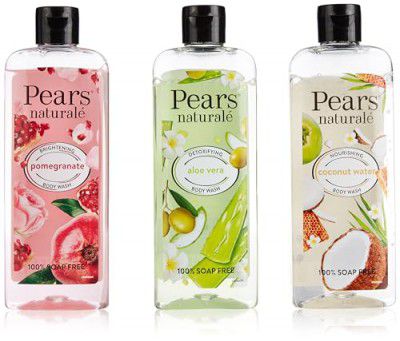 Pears Naturale Brightening Pomegranate Bodywash 250 ml and Detoxifying Aloevera Bodywash 250 ml and Nourishing Coconut Water Bodywash 250 ml