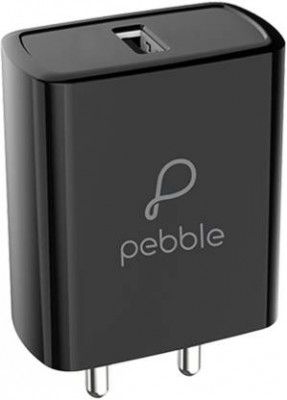 Pebble 18 W 3.1 A Mobile Charger with Detachable Cable  (Black, Cable Included)