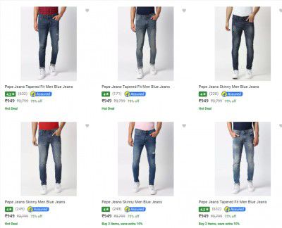 Pepe Jeans Men's Jeans @ Minimum 75% Off | Starts ₹674