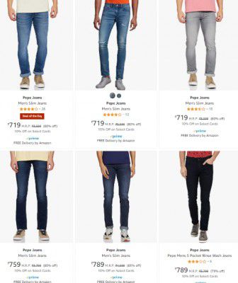 Pepe Jeans Men's Jeans Upto 84% Off