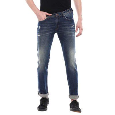 Pepe Mens 5 Pocket Whiskered Effect Jeans