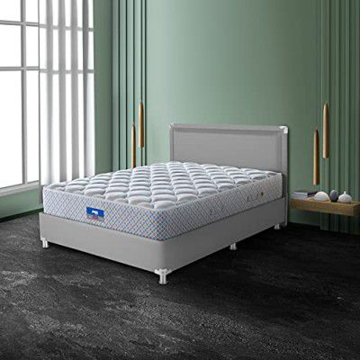 Peps Allura 08 Inch Single Size Pocketed Spring Mattress with Knitted Fabric(Orange, 72X35X08) with One Pillow Free