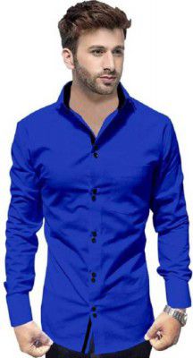 Pepzo  Men Regular Fit Color Block Spread Collar Casual Shirt