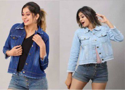 Perry Collection Wom TRENDY Denim Jacket ( PAck of 2)