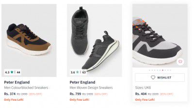 Peter England Footwear Upto 85% Off