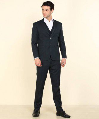 PETER ENGLAND  Men Three Piece Suit Solid Suit