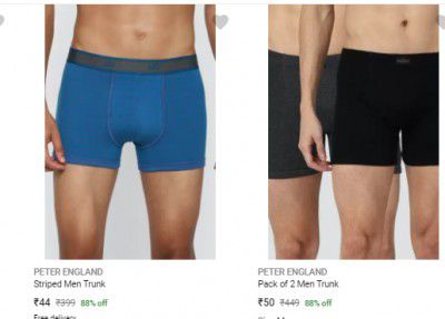 Peter England Mens Briefs And Trunks @90% Off