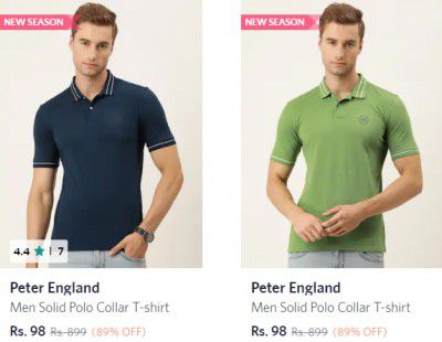 [ Loot deal ] Peter England Tshirt Starting from Rs 99