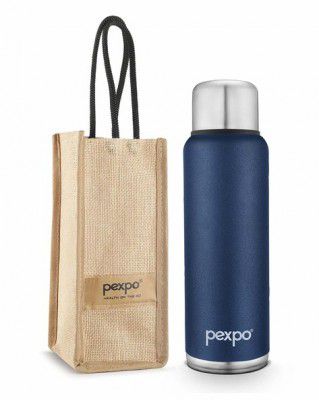 PEXPO Stainless Steel Hot & Cold Bottle with Flask & Jute Bag