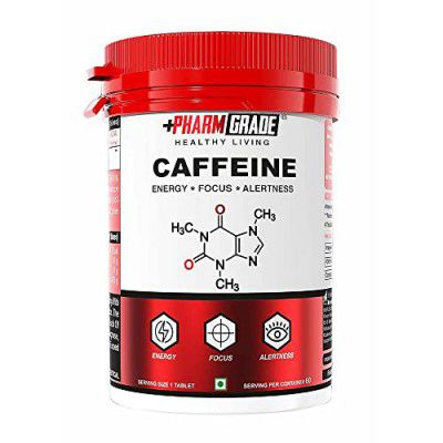 Pharmgrade Healthy Living Caffeine 200mg Natural Stimulant, Boosts Performance, Energy & Metabolism (60 Tabs)