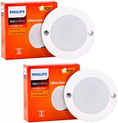 Philips 3W StarSurface Striker Cabinet Natural White Flush Mount Ceiling Lamp (Pack of 2)