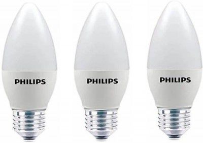 PHILIPS 4 W Candle E27 LED Bulb (White, Pack of 3)