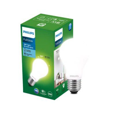 PHILIPS 9-watt Diffused LED Glass Light Bulb | Bulb Base: E27, 600 Lumen Full Glow Frosted Diffused LED Bulb for Home Decoration | Warm White, Pack of 1