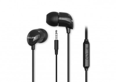 PHILIPS Audio TAE1126 Wired In Ear Earphones with Mic (Black)