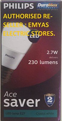 Philips Base E27 2.7-Watt LED Bulb (Pack of 4, Cool Day Light)