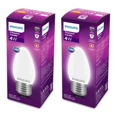 Philips E27 LED Bulb (4W, Pack of 2, White)